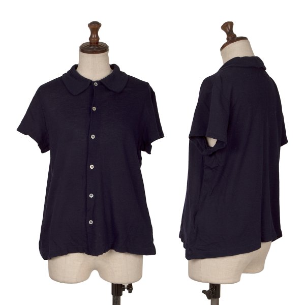 【中古】 トリココムデギャルソンtricot COMME des GARCONS コットンラウンドカラー半袖シャツ 紫M位【レディース】｜PLAYFUL
