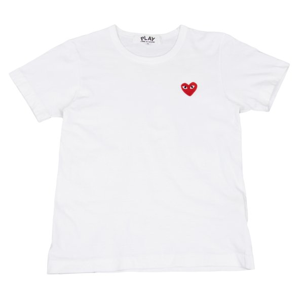 【中古】 プレイ コムデギャルソンPLAY COMME des GARCONS ハートワッペンTシャツ 白M【レディース】｜PLAYFUL