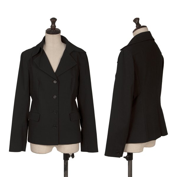 【中古】 ジジリgigli レーヨン混ストレッチ4Bジャケット 黒38【レディース】｜PLAYFUL