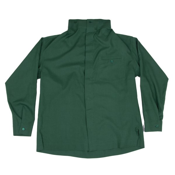【中古】 オムプリッセ イッセイ ミヤケHOMME PLISSE ISSEY MIYAKE ポリリネンドレープネックシャツ 緑3【メンズ】｜PLAYFUL