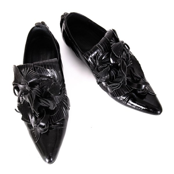 【中古】 イッセイミヤケ フェットISSEY MIYAKE FETE 装飾パテントレザーシューズ 黒23.5【レディース】｜PLAYFUL