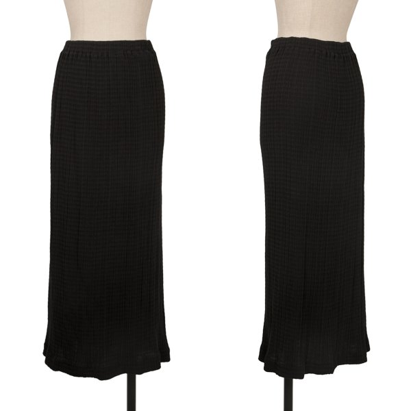 【中古】 イッセイミヤケペルマネンテISSEY MIYAKE PERMANENTE コットンデザイン織りロングスカート 黒M【レディース】|PLAYFUL