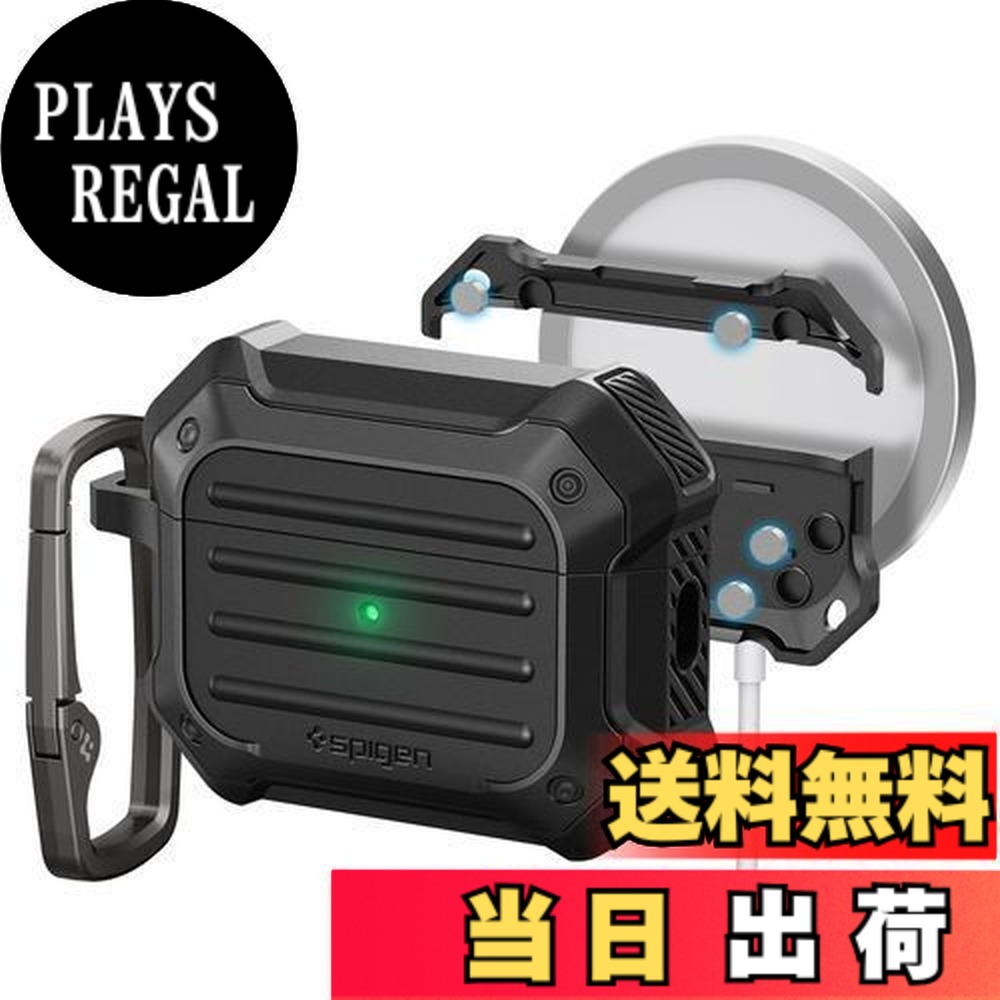 【貨物輸送無料】Spigen Airpods Pro2 入れもの MIL標準尺度 押しかぶせる 三重社会システム 耐衝撃 無線電話申し受ける 相応う カラビナ 輪っか 付き添い人 ぼうぜん自失 吸いあげる 軽さ キズ押しとどめる タフ・アーマー ACS05480 (黒いこと)