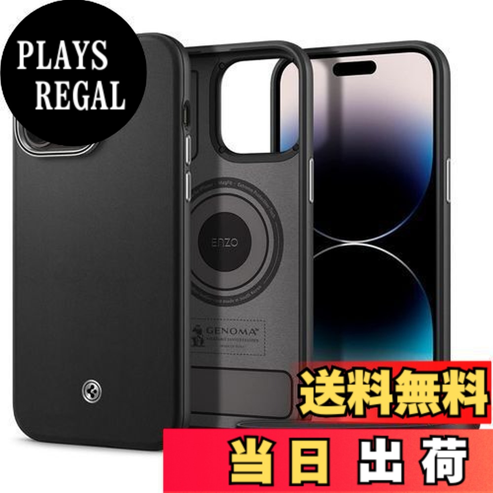 【貨物輸送無料】Spigen iPhone 14 Pro Max 容れもの 超薄型 超軽さ 傷押しとどめる 約款心積もり なめし革 無線電話申し受ける相応う エンツォ ACS04850 (黒いこと)