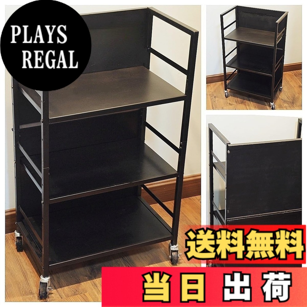 【送料無料】Secchuu 見隠し スチールラック2段 デスクターナ デスク下収納 本体4.5kg 耐荷重30kg 幅50x奥行30x高さ64cm キャスター付き 棚 PS5横置きラック スタンド 収納ワゴン プリンター台 サイド収納 ストッパー付きキャスター 色：3段黒色、サイズ：２段見隠し新型