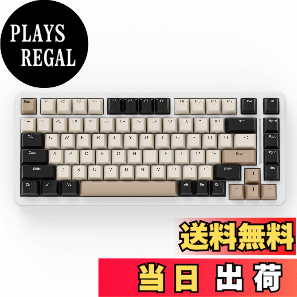 【送料無料】MAMBASNAKExATTACK SHARK M86 ゲーミンッグキーボード ワイヤレス メカニカルキーボード 75％ 英語配列 RGBバックライト カスタマイズ可能 ガスケット構造 いい打鍵音 3モード接続（Bluetooth/2.4G/USB-C） 4000mah 83キー コンパクト PBTキー 色：ホワイト