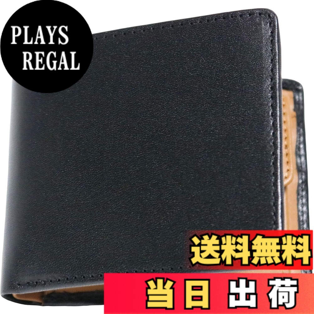 【送料無料】[ベルクート] [栃木レザーx姫路レザー] 高級 二つ折り財布 男女使える コンパクト 薄型 色：ブラック、サイズ：F｜PLAYS REGAL