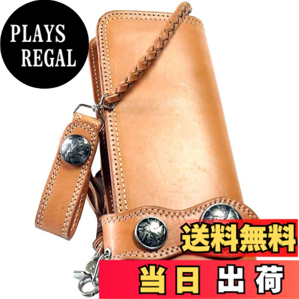 【送料無料】[ベルクート] Buffalo Leather バイカーズ ウォレット 水牛革 長財布 ロングウォレット 多機能 色：キャメル、サイズ：F｜PLAYS REGAL