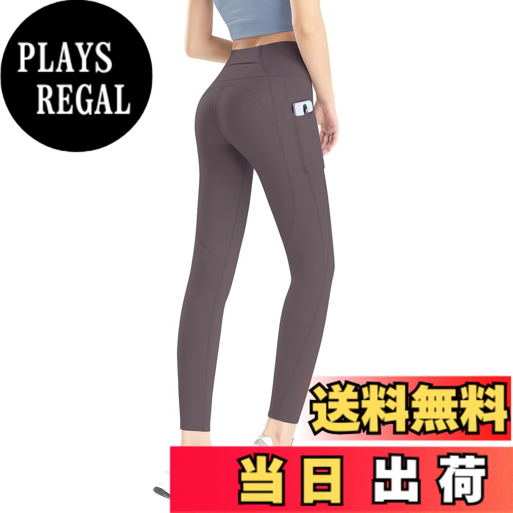 【送料無料】[Ranmy Stage] 【着圧フィット感】レギンス レディース ヨガパンツ スパッツ スポーツレギンス ポケット付き ランニング ジム 色：グレー、サイズ：XL Slim