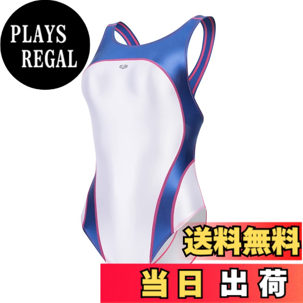 【送料無料】[LEOHEX] 超光沢 レーシングスイムウェア Arc 競泳水着 色：ホワイト、サイズ：L RegularLong