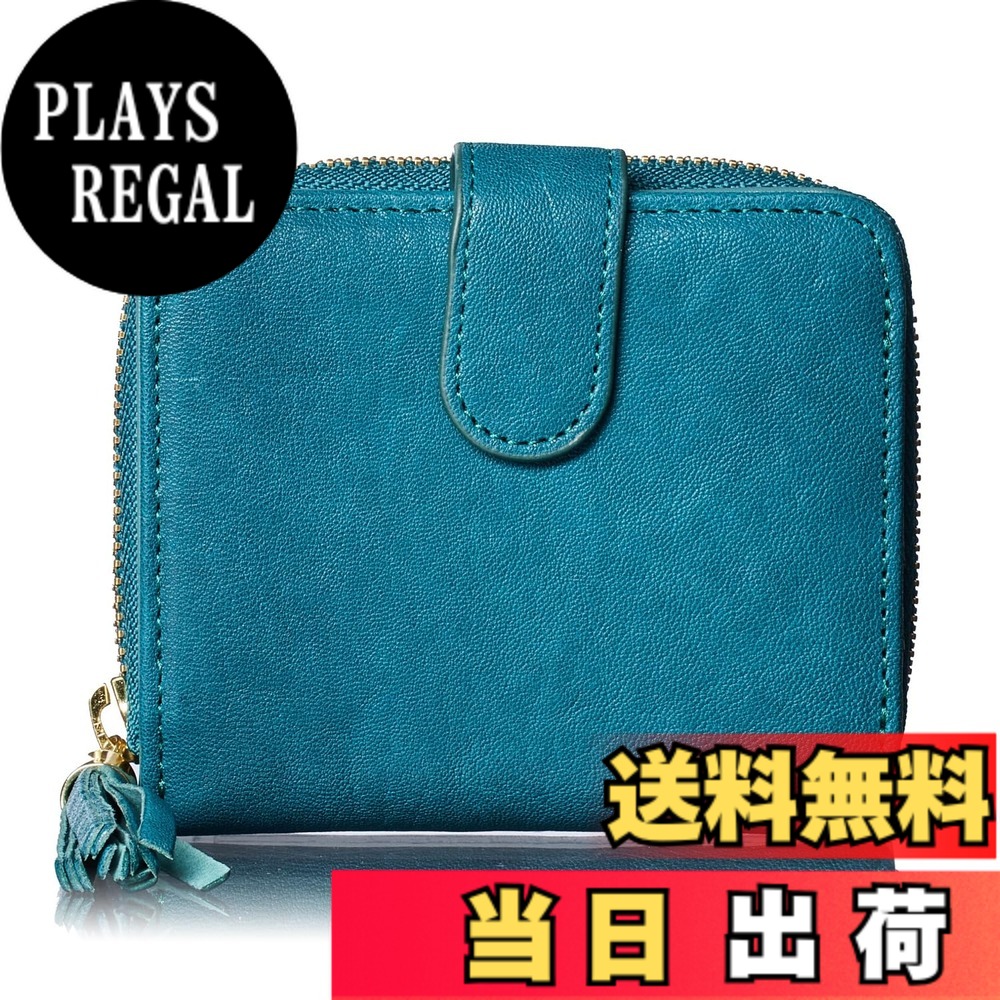 【送料無料】[HENLY COAT] 【イタリア 4 BARONE 社製 山羊革 】下町の お財布 屋さんが作った 100％植物性なめし 軽くて 使いやすい カード 小銭入 レディース 二つ折財布 ギフト箱入り 色：Turquoise