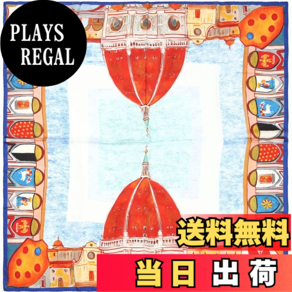 【貨物輸送無料】[G.Barsanti\u0026Figli] バルサンティ えり巻き レディース 絹地100% 大判 85x85 まっ四角 イタリア製 ブルークーポラ 色：ブルークーポラ、大きさ：Free Size