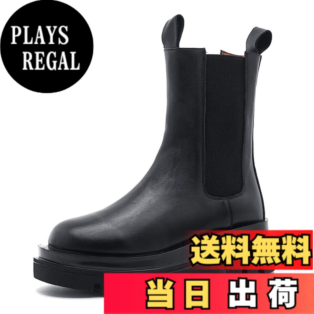 【貨物輸送無料】[Placck] レディースシーブーツカジュアル 本革 秋冬靴 厚底 美脚 今めかしい 踵5糎 歩き分かりやすい 色：黒いこと、大きさ：22.5 糎