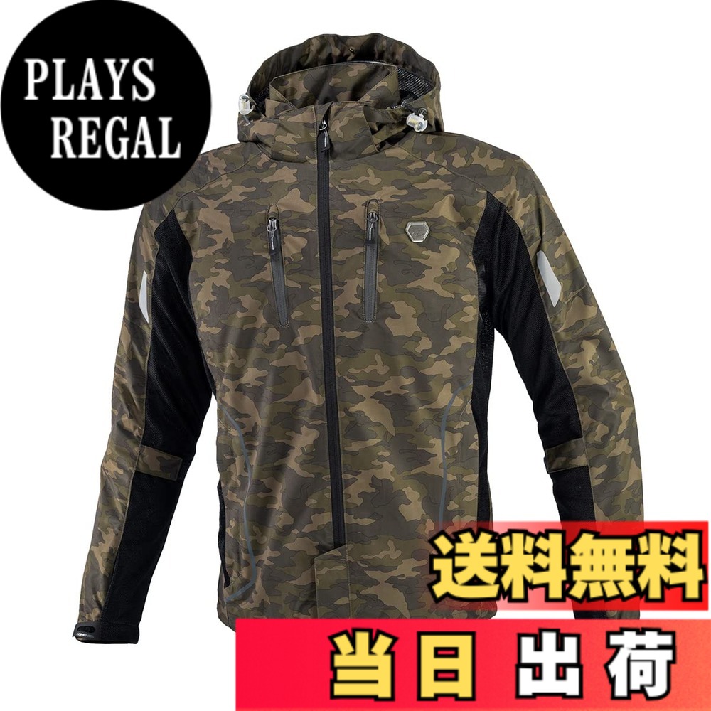 【送料無料】[コミネ] バイク用 JK-1123 JK-112 プロテクトハーフメッシュパーカ ゲンリ 色：Camo Black、サイズ：M