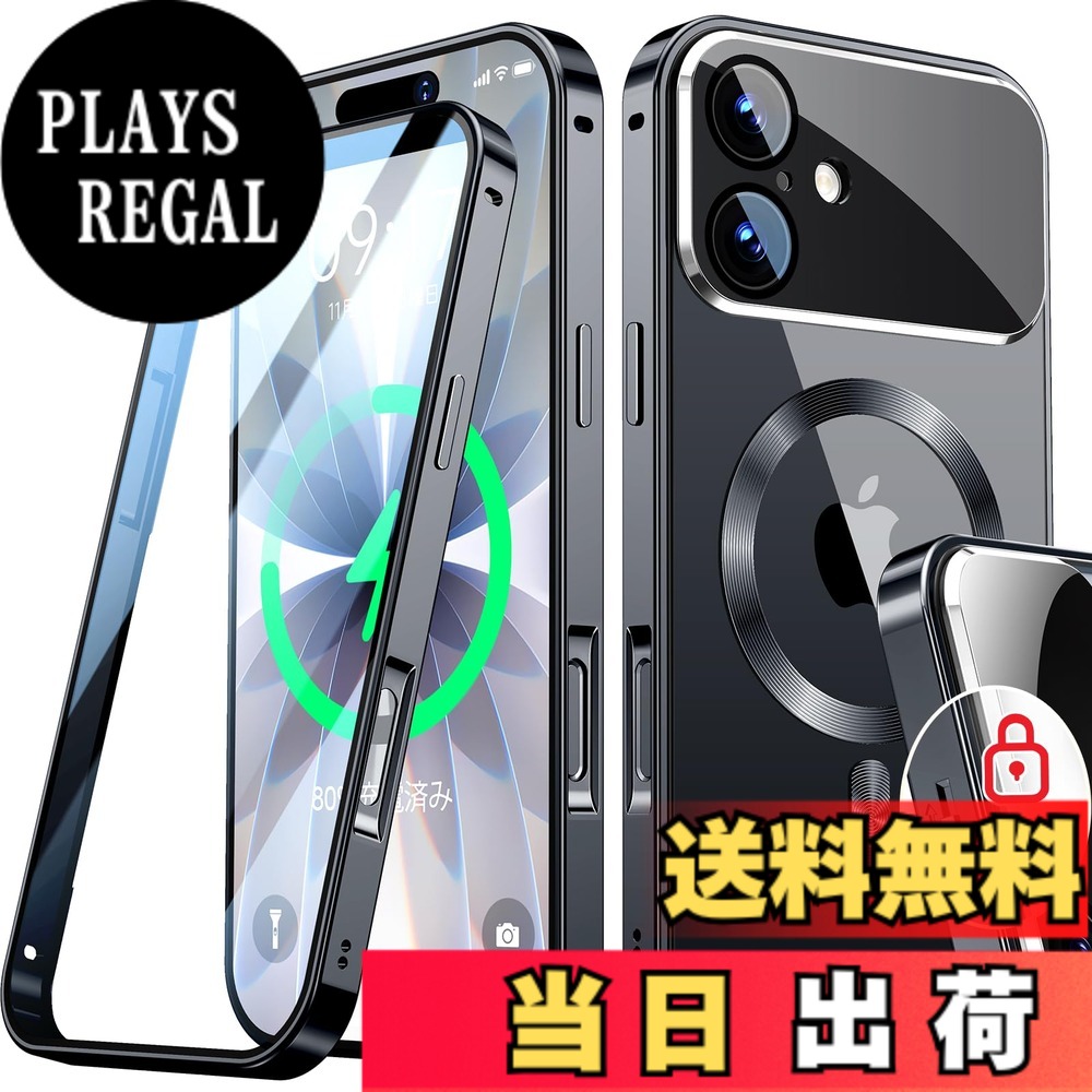 【送料無料】Rosycover【新次元の一体型レンズ・メカニカルロック】iPhone 用の ケース Magsafe対応 [360°全面保護・両面強化ガラス] 色：ブラック、サイズ：iPhone 17 用 4,616円