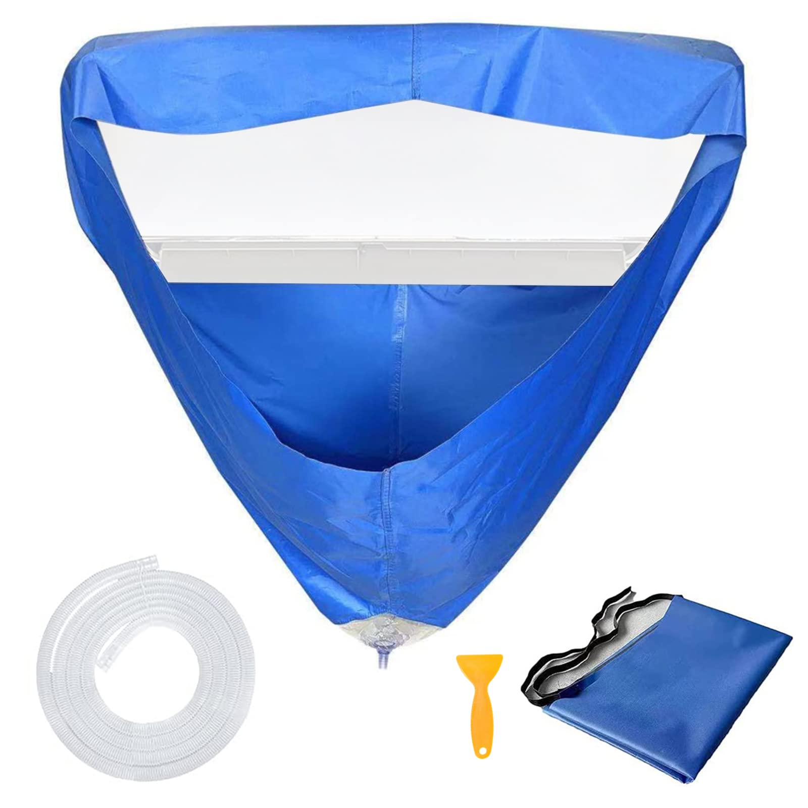 【送料無料】YOUTALLY V型エアコン洗浄カバー 壁掛用 室内用 使いやすい 排水 再利用可能 クリーニング 汚水の飛散を防ぐ 漏れがないこと 2.8m排水ホース付き 色：V型小〜中サイズ画像