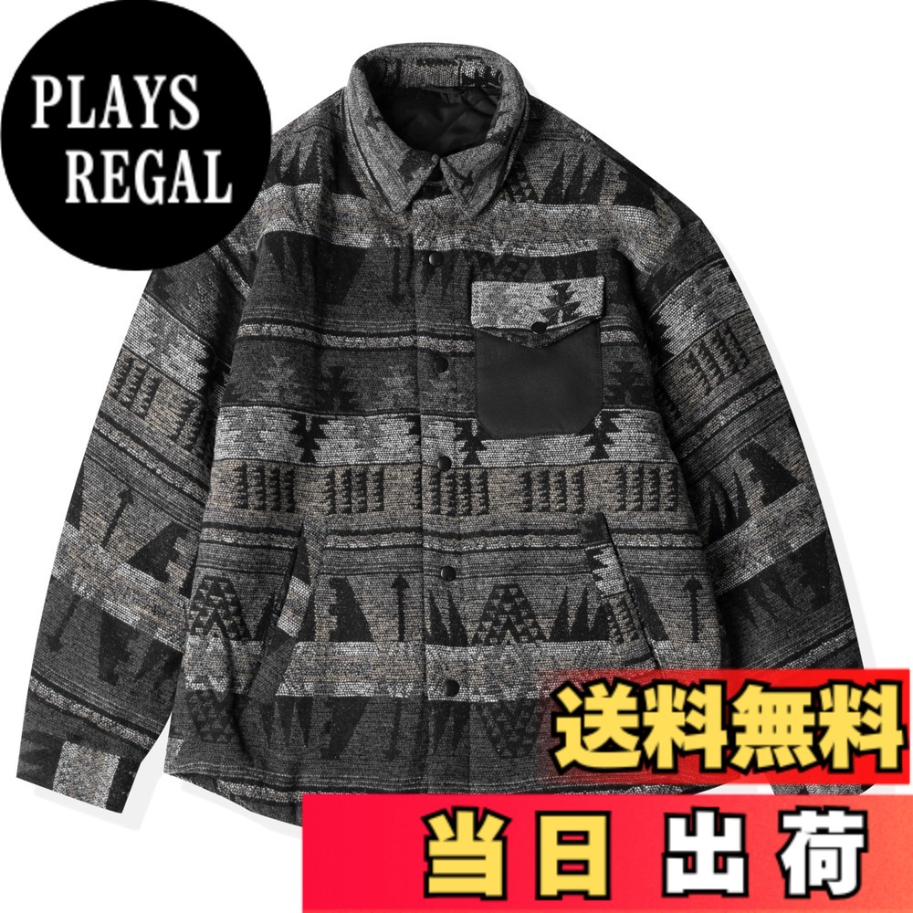 【貨物輸送無料】[CHANGE WELL] メンズ 2025AW アメリカン レトロ 流行り物 冬服 防寒 朦々たる 秋冬アウター 原住民柄 中綿 上衣 色：黒いこと、大きさ：XL