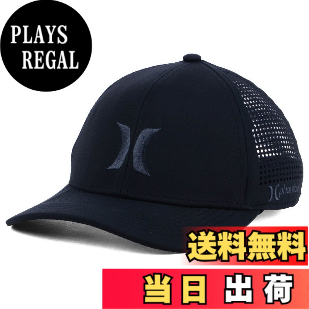 【貨物輸送無料】Hurley - - 成人男性の単一性の立ちはだかるFlexfitかぶり笠 色：黒いこと、大きさ：M