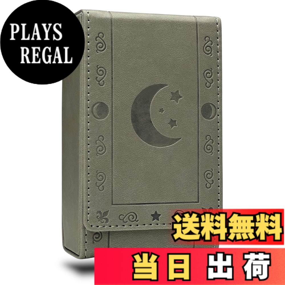 【貨物輸送無料】Luck Lab レザータロットカードケース/保持者 - 薄墨色 - ほとんどの標準尺度大きさのタロットカード用 (ボックス席の甲板大きさに其れ相応) - お月さま青写真 色：薄墨色、大きさ：Standard Tarot