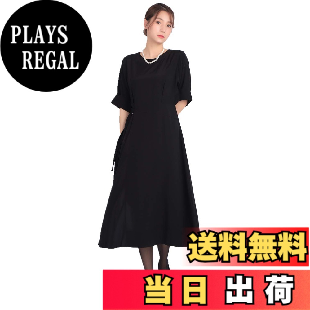 【送料無料】[SYOKYO] ブラックフォーマル 喪服 夏対応 ゆったり 礼服 レディース ワンピース 冠婚葬祭 色：ブラック、サイズ：11 号 Regular
