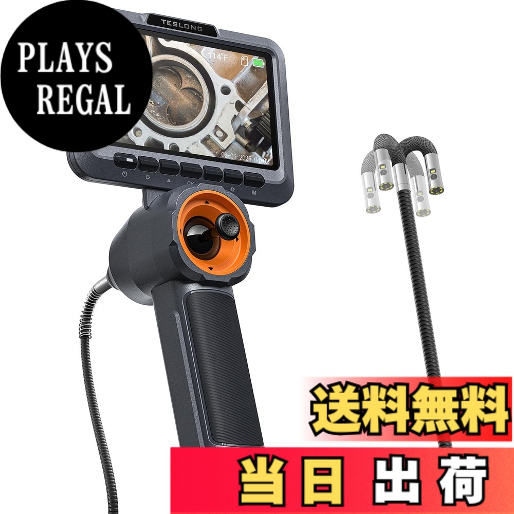 【貨物輸送無料】Teslong 360°回転させる式内視鏡写真機 先っちょモビール衣料繊維領域 5in IPS液晶管する1080P百万絵素精神測定検査写真機 固定ディスク合わせる能力のあるなデュアル実業用内視鏡 雨合羽 32G SD歌留多 固定ディスクデジタル内視鏡 LED点火装置 懐中照明ランプ付き添い人挙げ句の果て領域 読み合わせる用写真機 工 色：黒いこと