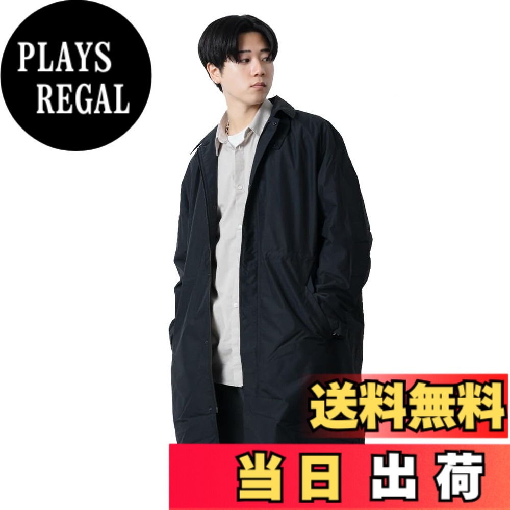 【送料無料】[アメトハレ] ステンカラーコート メンズ ビジネス ロング モッズコート ビジネスコート 黒 ブラック 秋 冬 防水 防寒 あったかい 薄手 軽量 ナイロン レインコート 防風 通勤 洗える ビジカジ ametohare AH-1017 色：ブラック、サイズ：L