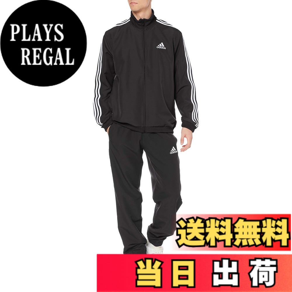 【送料無料】[adidas] ジャージ上下セット 3ストライプス ウーブン トラックスーツ メンズ 色：Top:ブラック/ホワイト Bottom:ブラック/ホワイト(GK9950)、サイズ：S