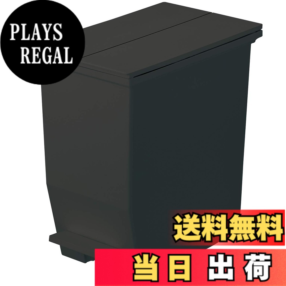 【送料無料】リス(RISU) ソロウ ゴミ箱 ふた付き ペダルオープン 両開き 抗菌 加工 日本製 おしゃれ キッチン 分別 スリム キャスター付き ダストボックス カップボード バリエーション 色：ブラック、サイズ：20L