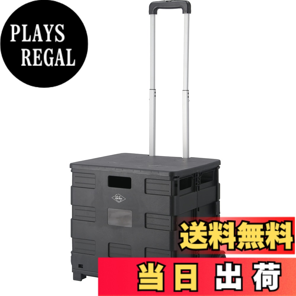【送料無料】不二貿易 折りたたみ キャリーカート アウトドア 色：ブラック、サイズ：Lサイズ