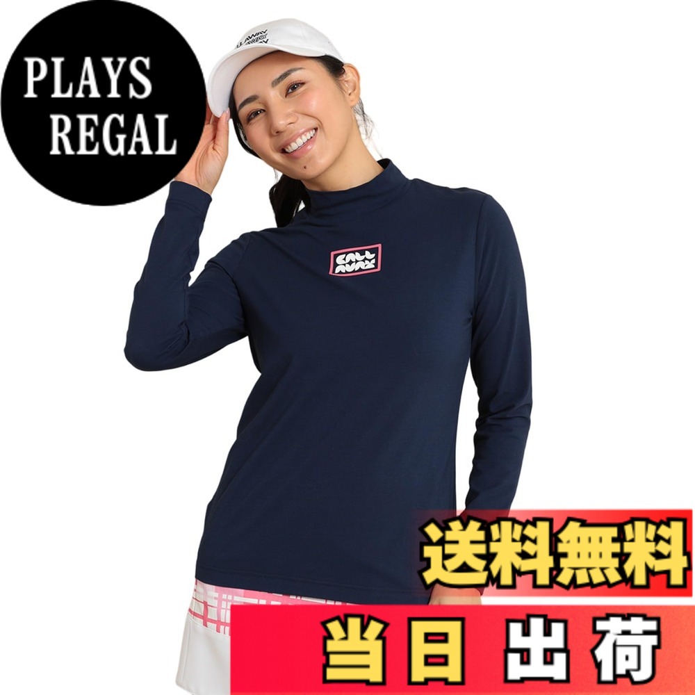 【貨物輸送無料】Callaway(キャロウェイ) レディース 長袖 モックネックシャツ(ブランド名ロゴタイプ・伸ばすこと性) / ゴルフ 下着類 / C24133200レディース 色：1120_米国海軍、大きさ：S