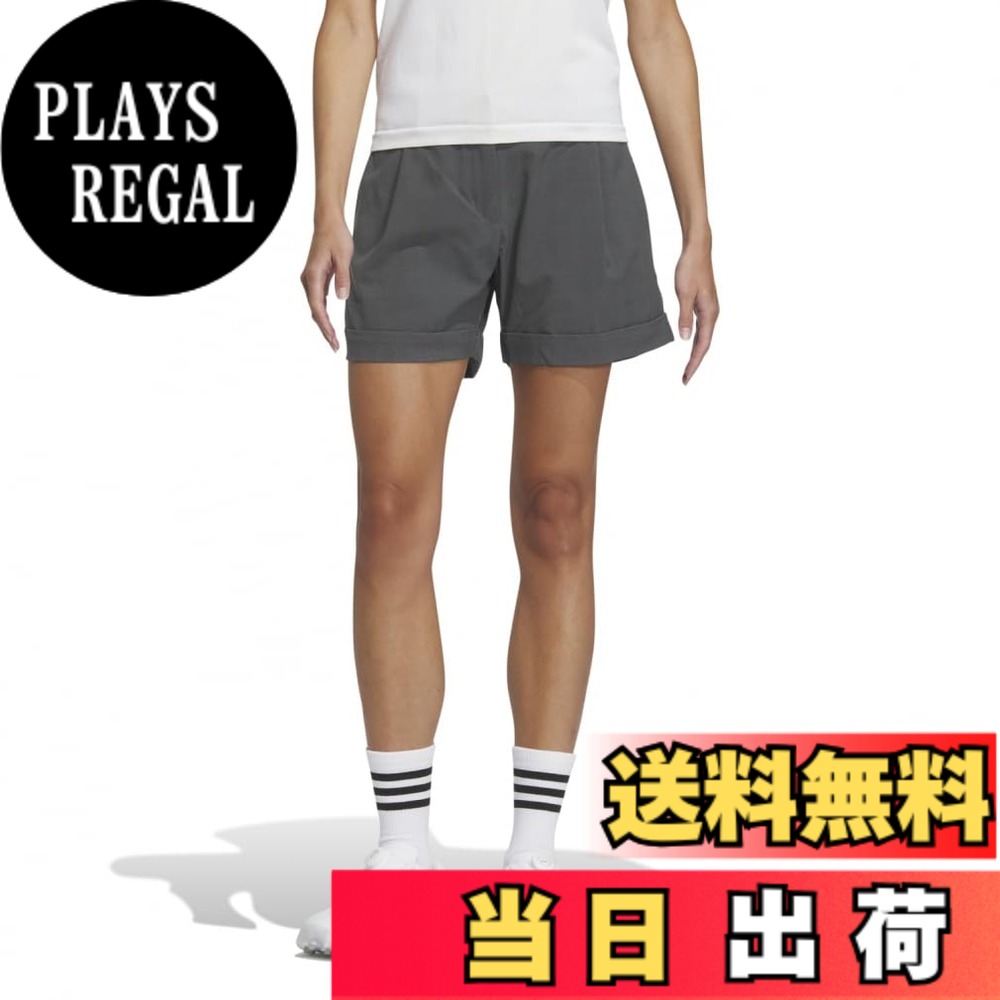 【送料無料】adidas(アディダス) ゴルフハーフパンツULT365 ミニチェックストレッチショーツレディース 色：ｸﾞﾚｰｼｯｸｽ/ﾌﾞﾗｯｸ、サイズ：L