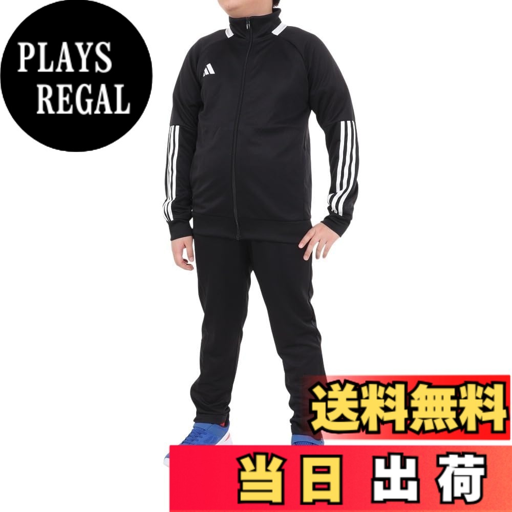 【送料無料】adidas(アディダス) ジャージ上下セット キッズセレーノ トラックスーツボーイズ 色：Top:ブラック/ホワイト Bottom:ブラック/ホワイト(IN0653)、サイズ：130｜PLAYS REGAL