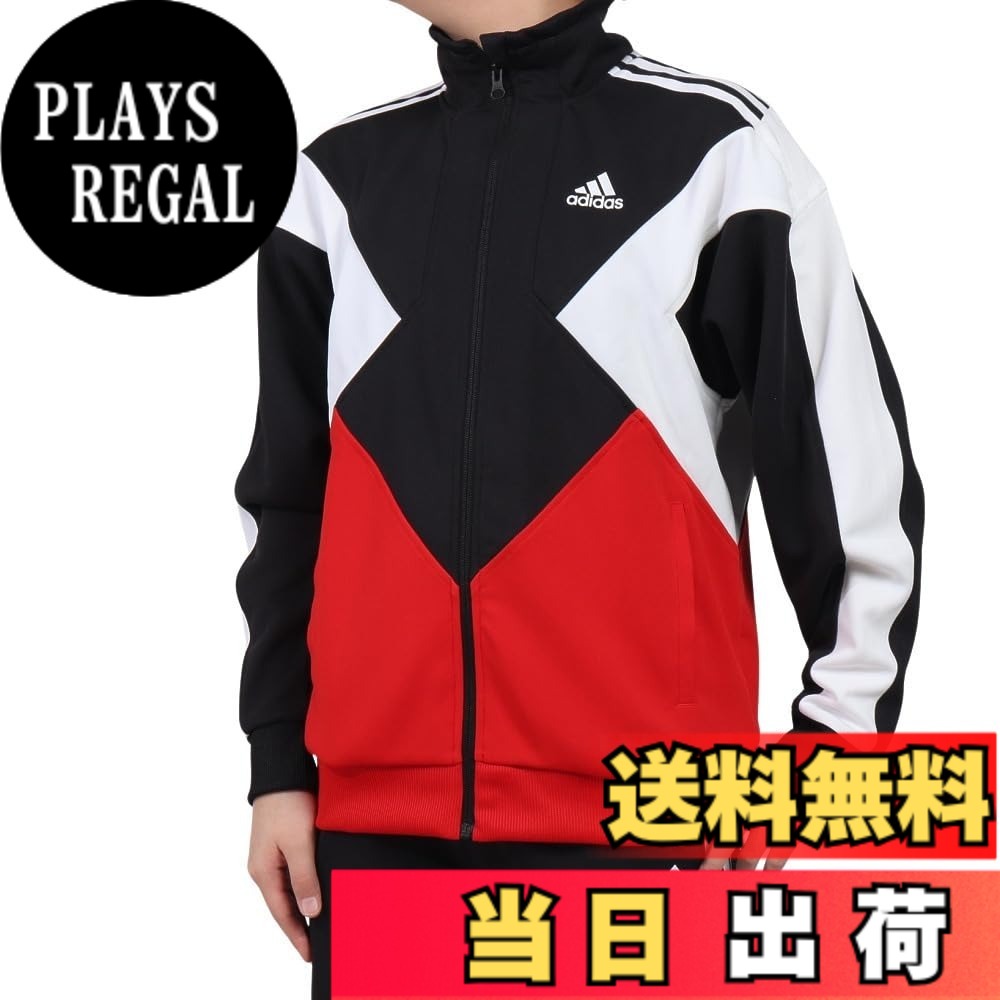 【送料無料】adidas(アディダス) ジャージトップ キッズマストハブ ルーズフィット カラーブロック ダブルニット トラックトップ キッズ KPX86ボーイズ 色：ブラック/ベタースカーレット/ホワイト(JP4893)、サイズ：150