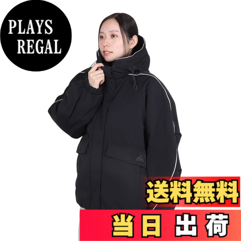 【貨物輸送無料】adidas(アディダス) ジャケットビヨンド ザ ストライプス オーバーサイズフィット パデッドジャケット KWR91レディース 色：黒いこと(JG3386)、大きさ：M