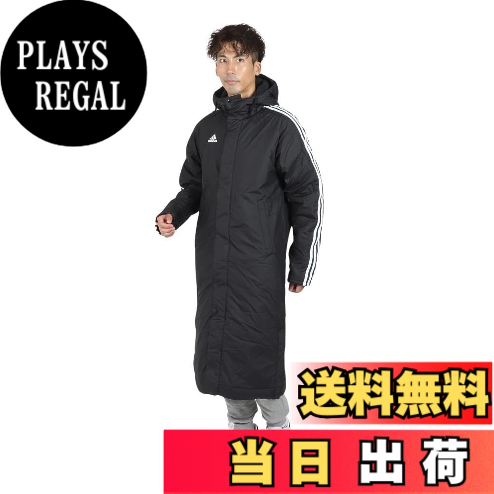 【貨物輸送無料】adidas(アディダス) コートマストハブ 3ストライプス ルーズフィット Best オブ アディダス ライニングロングコート KWX71メンズ 色：黒いこと/白いこと(JG8512)、大きさ：XL