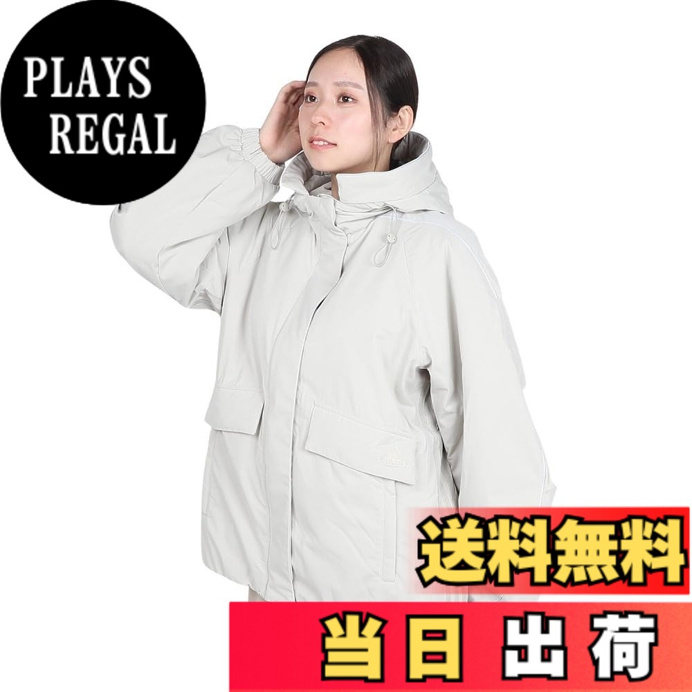 【貨物輸送無料】adidas(アディダス) ジャケットビヨンド ザ ストライプス オーバーサイズフィット パデッドジャケット KWR91レディース 色：パティー薄墨色(JG3385)、大きさ：S