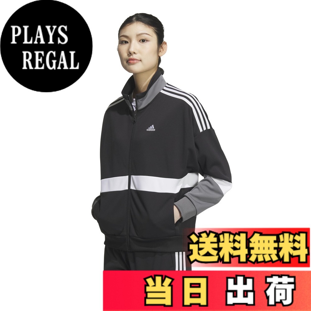 【送料無料】adidas(アディダス) ジャージトップチーム ルーズフィット ダブルニット トラックトップ KTX55レディース 色：ブラック(JG8142)、サイズ：L