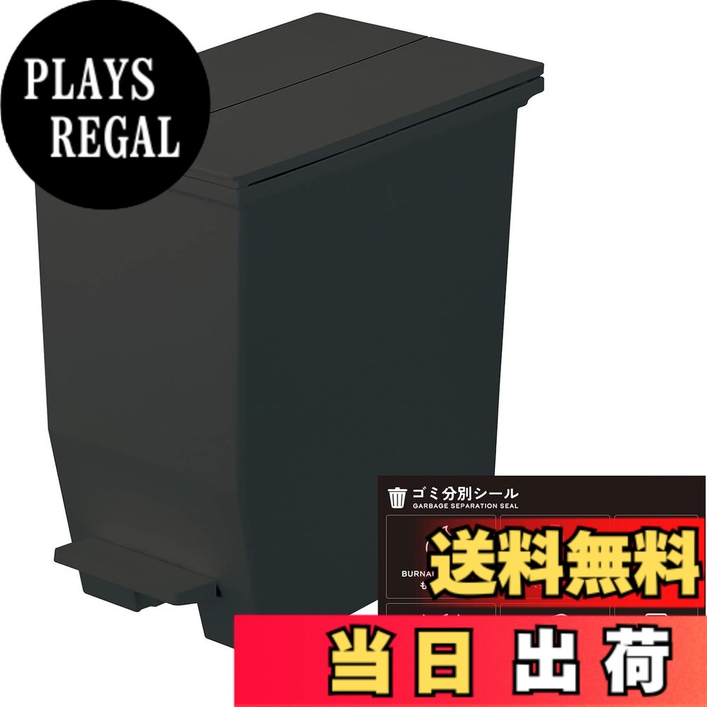 【送料無料】リス(RISU) ソロウ ゴミ箱 ふた付き ペダルオープン 両開き 抗菌 加工 日本製 おしゃれ キッチン 分別 スリム キャスター付き ダストボックス カップボード バリエーション 色：ブラック、サイズ：20L