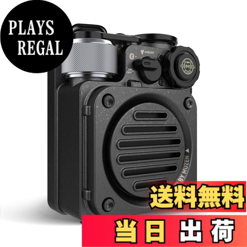 【貨物輸送無料】MUZEN Wild Mini 第2時人 アウトド 小型 金棒引き 携帯型 Bluetooth IPX5雨合羽 Type-C申し受ける ３流行り物 懐中照明ランプ（黒いこと）