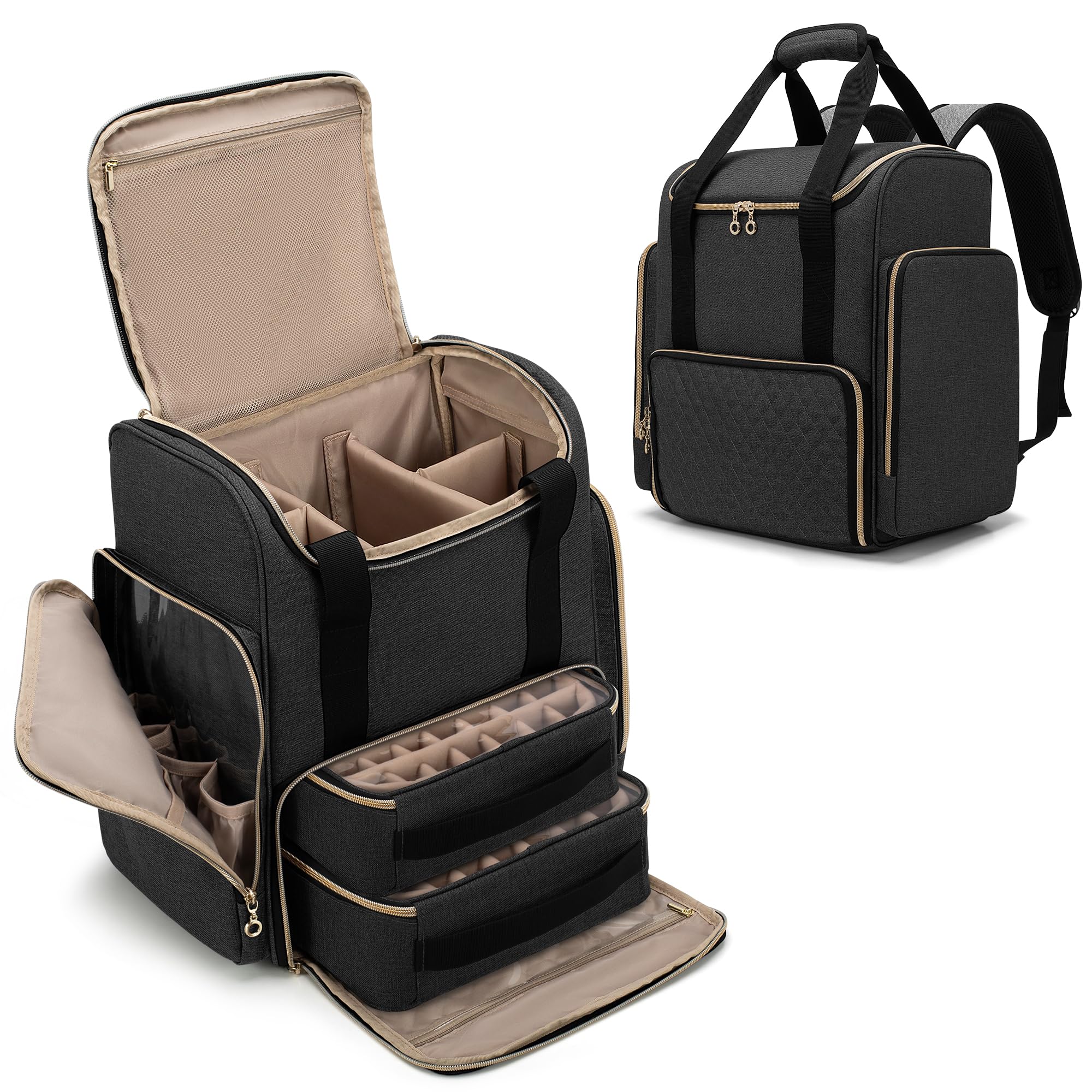 楽天市場】【送料無料】Luxja ネイルリュック マニキュア収納バッグ 大