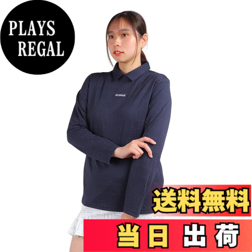 【送料無料】テーラーメイド(TAYLOR MADE) モノグラムL/Sポロ ネイビー サイズM ポロシャツ レディース 23FW TL164｜PLAYS REGAL