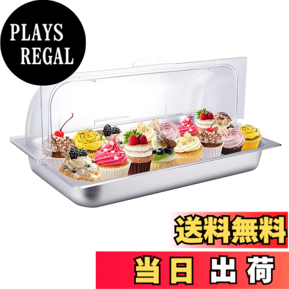 【送料無料】フードディスプレイセット ビュッフェサーバー food warm ビュッフェ ディスプレイ プレート 1連ステンレス鋼 氷で凍らせる ビュッフェ フルーツ ディスプレイ プレート コールドプレート 防塵パンバスケット ケーキスナックトレイ 透明カバー 青果 野菜 フ|PLAYS REGAL