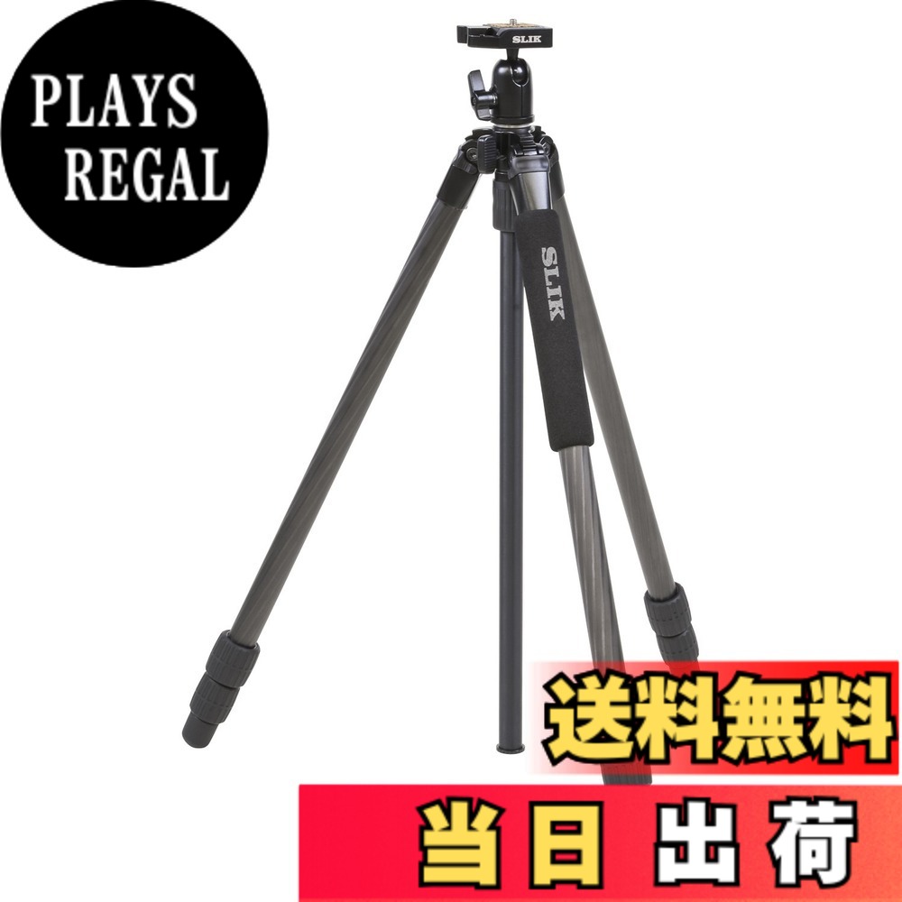 【送料無料】SLIK カーボン三脚 ライトカーボン E63 3段 ナットロック式 22mmパイプ径 自由雲台 クイックシュー式 106877 27,983円