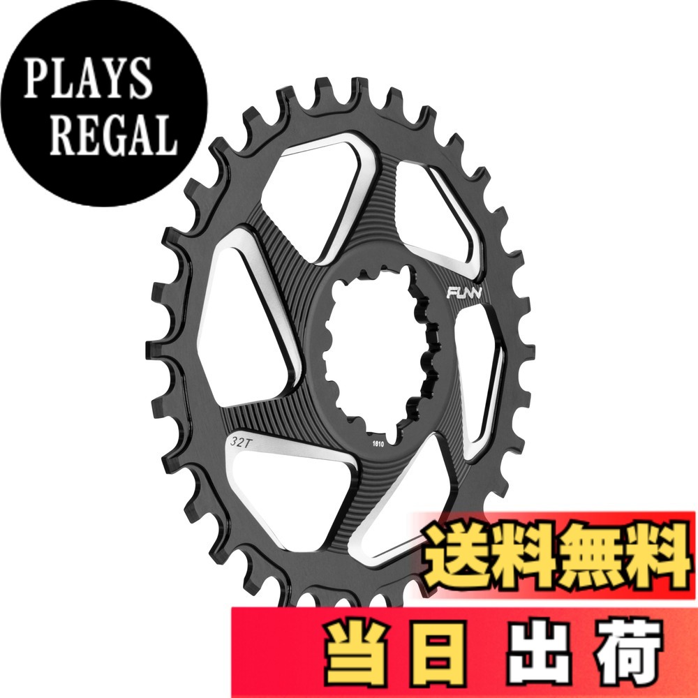 【送料無料】Funn(ファン) ソロDX（Solo DX） ナローワイドチェーンリング (SRAMダイレクトマウント対応、6mm オフセット、ブラック、32 T)