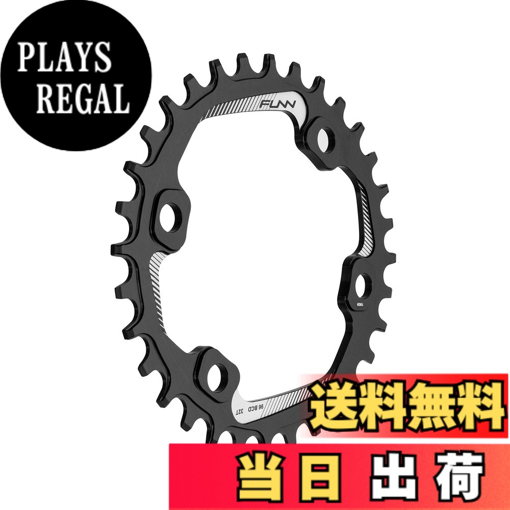 【送料無料】Funn(ファン) ソロ（Solo）ナローワイドチェーンリング, 不等ピッチ4アーム用 PCD (BCD) 96mm, フロントシングル用 (32T, ブラック)