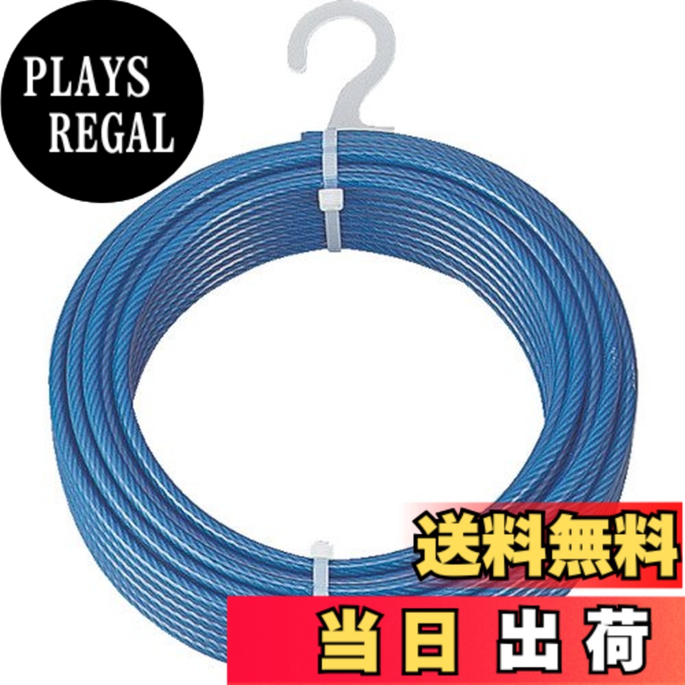 【送料無料】TRUSCO(トラスコ) メッキ付ワイヤーロープ PVC被覆タイプ Φ8(10)mmX100 CWP8S100｜PLAYS REGAL 29,954円