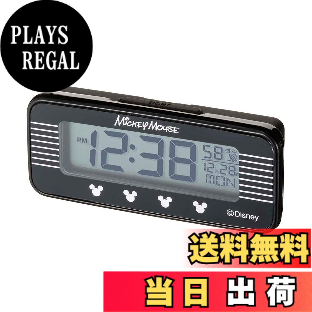 【送料無料】ナポレックス(Napolex) 車用電波時計 ブルーLEDバックライト付 配線不要 角度調整可 カーアクセサリー カー用品 ディズニー ミッキーマウス 簡単初期設定 WD-395
