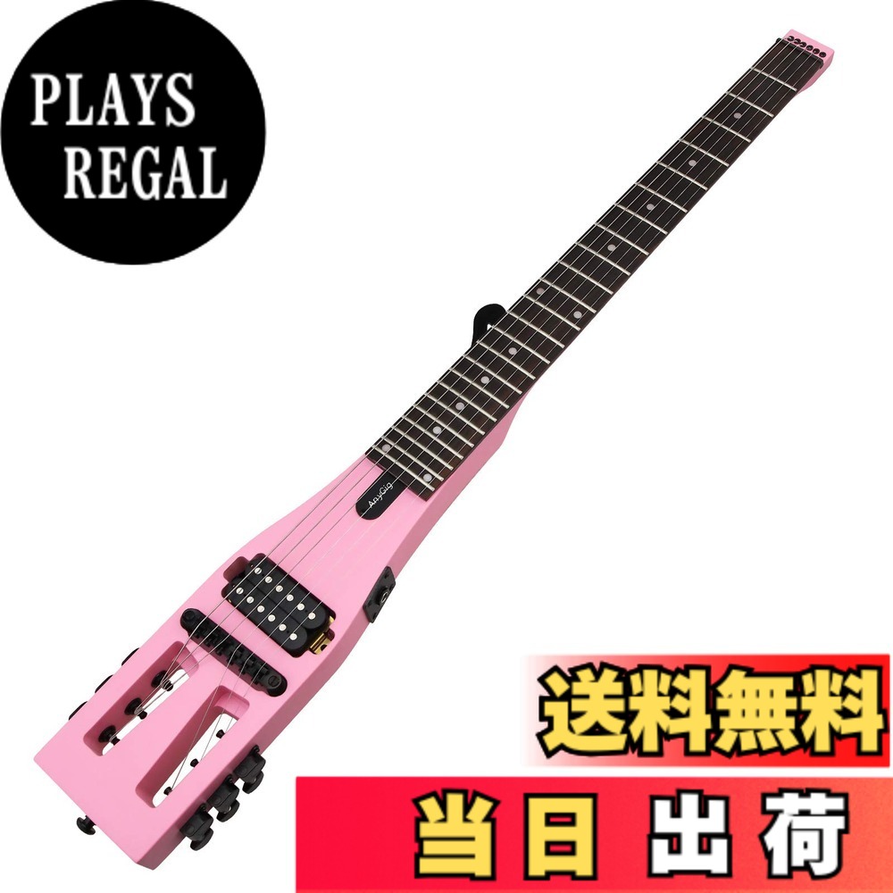 【送料無料】Anygigポータブルトラベルエレキギター 82CM 1.6KG ピンク 25.5\