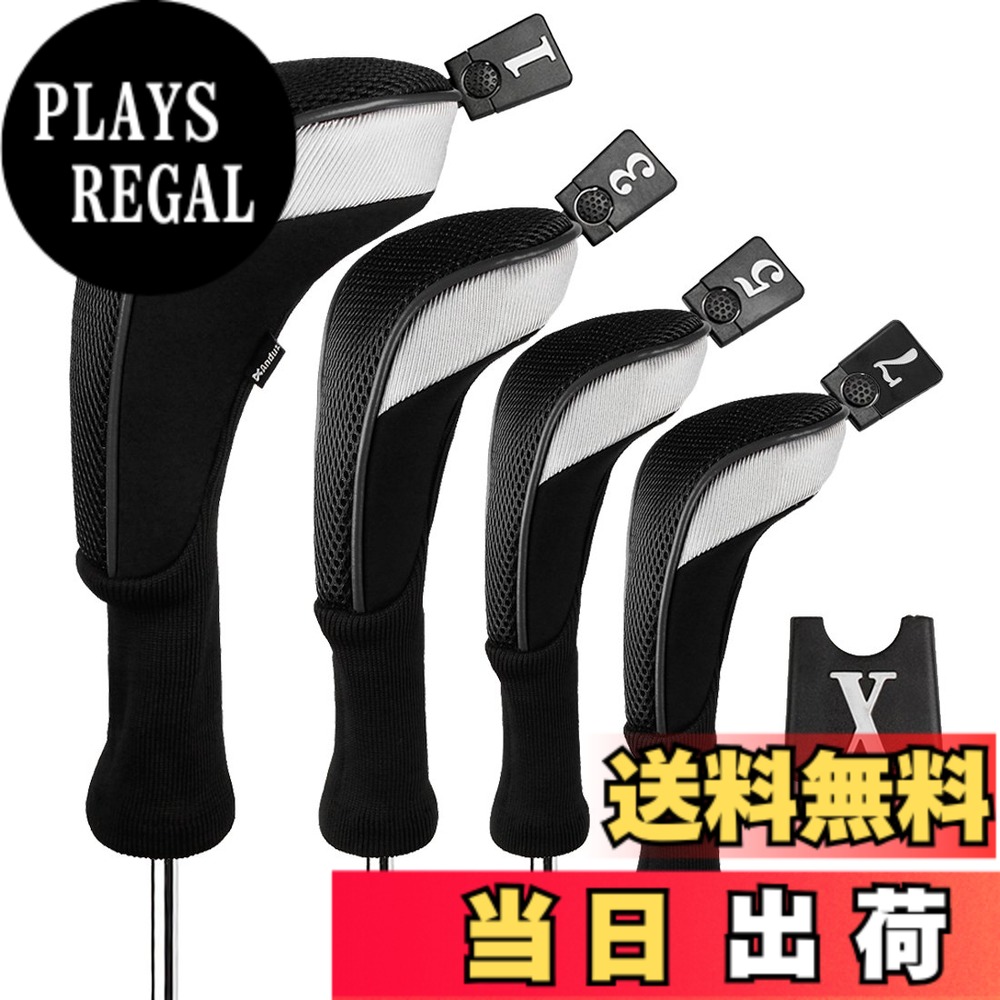 【送料無料】Andux ゴルフクラブヘッドカバー ゴルフ ウッドドライバー ヘッドカバー 4個セット 460cc対応 MT/MG30 (ブラック)