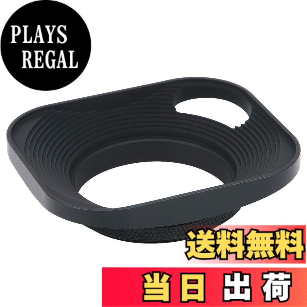 【送料無料】Haoge LH-B43P 43mm スクエアメタル ねじ込み式レンズフード 中空 43mm E43フィルタースレッドレンズ付きライカレンジファインダーカメラ用キャップ付きデザイン ブラック